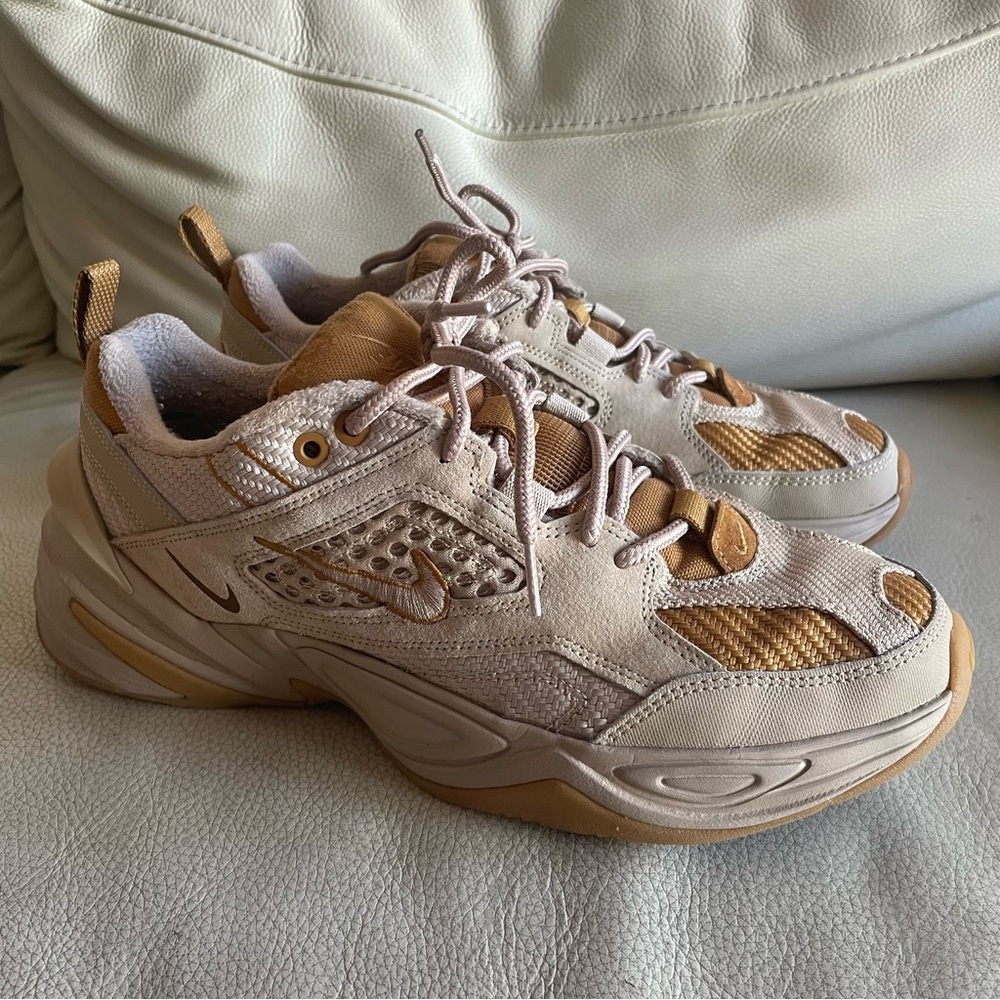 Nike M2K Tekno trainers in white and linen cream men’s size 10.5 retro runners